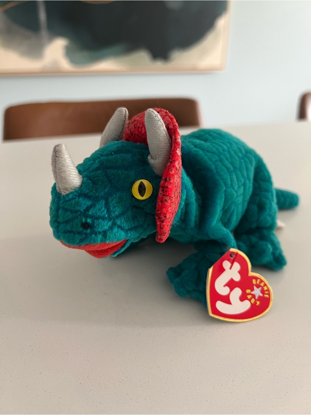 Ty Beanie Baby Triceratops - “Hornsly”